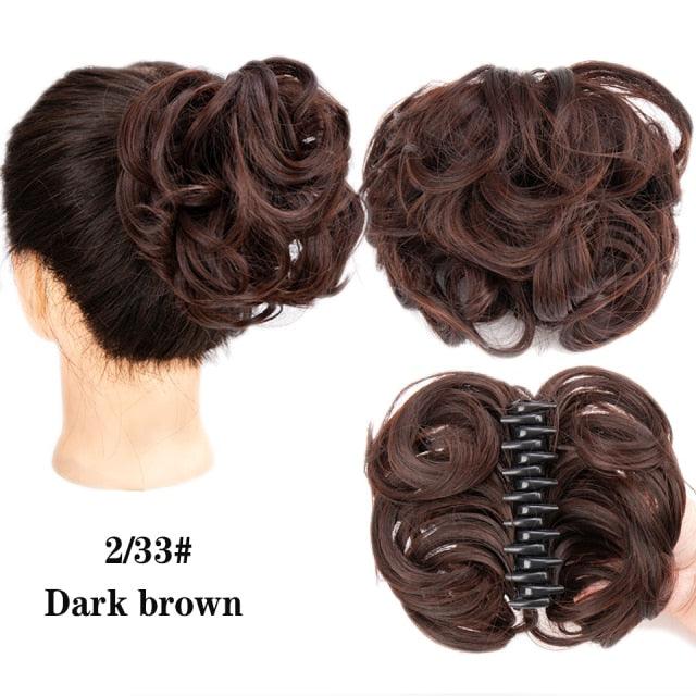 Chignons synthétiques courts et bouclés pour femme, pinces à cheveux, perruques noires et marron pour femmes noires, perruques de cosplay pour femme