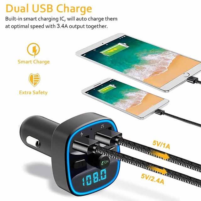 Transmetteur FM Bluetooth 5.0 T25 pour voiture