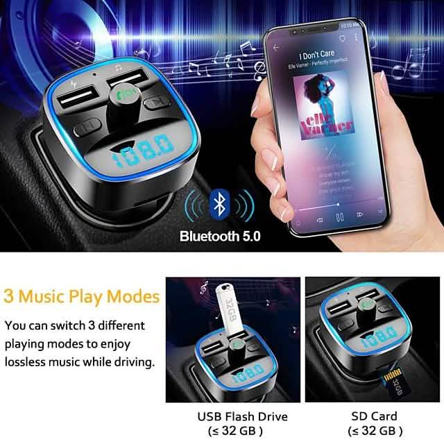 Transmetteur FM Bluetooth 5.0 T25 pour voiture