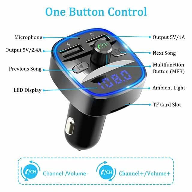 Transmetteur FM Bluetooth 5.0 T25 pour voiture