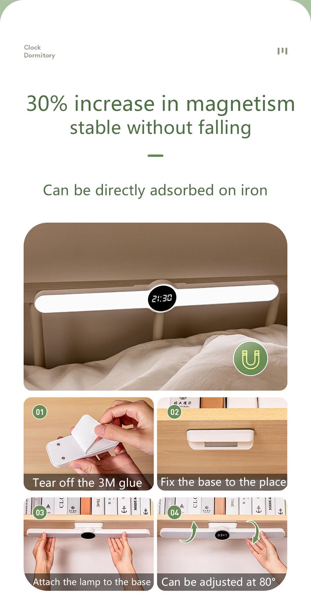 Lampe de table Lampe de bureau USB Lampe de chevet LED magnétique Lampe de bureau pour étude ou bureau Rechargeable Lampe de chambre de chevet pour enfants Lampe de table décorative Jolies lampes d'étude pour la décoration de la chambre