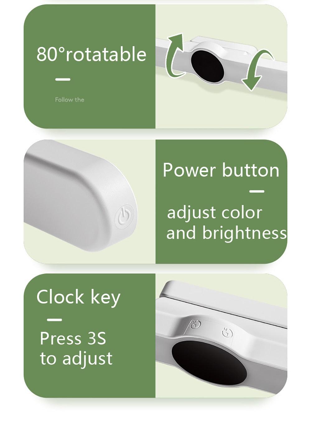 Lampe de table Lampe de bureau USB Lampe de chevet LED magnétique Lampe de bureau pour étude ou bureau Rechargeable Lampe de chambre de chevet pour enfants Lampe de table décorative Jolies lampes d'étude pour la décoration de la chambre