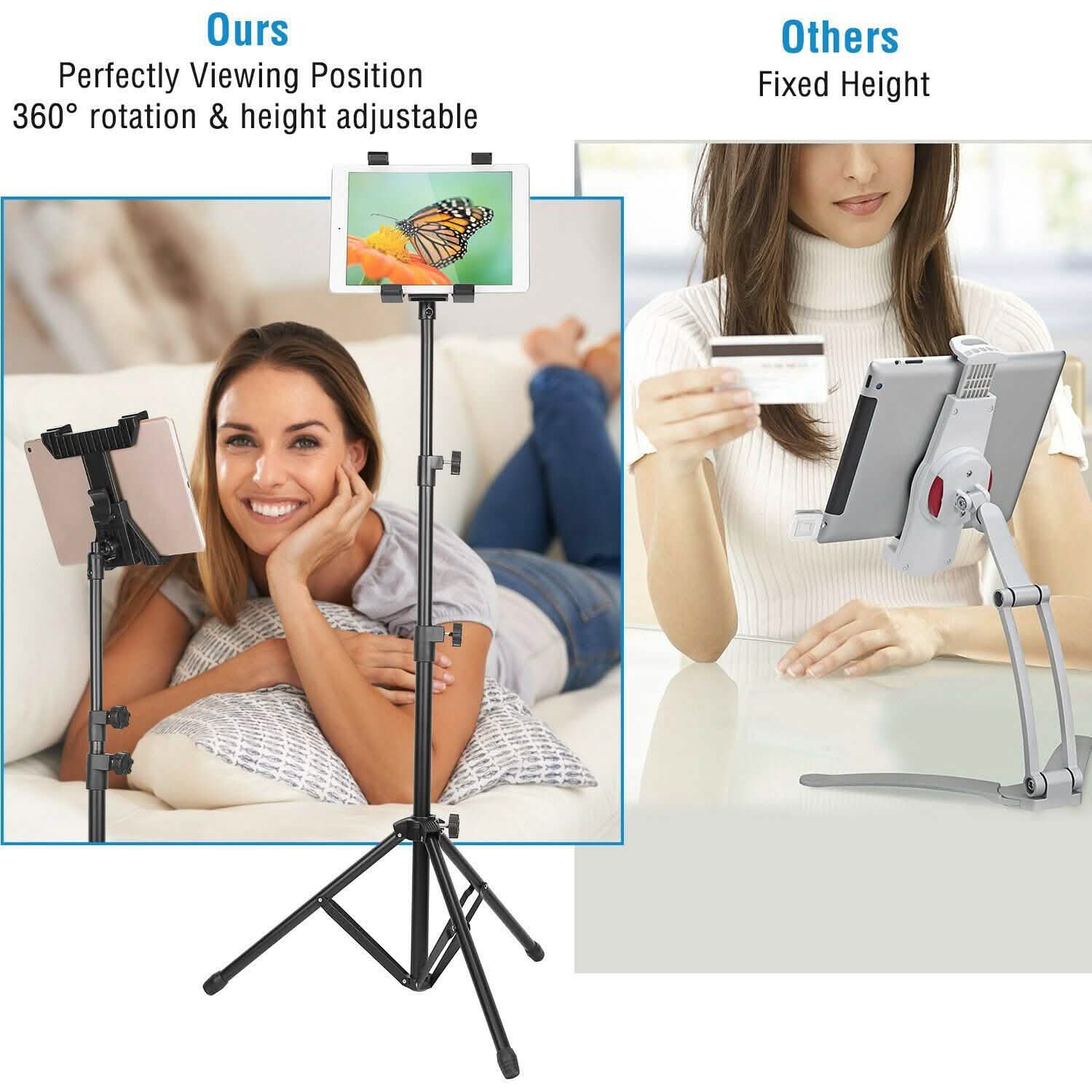 Trépied de tablette rotatif à 360° pour montage sur table