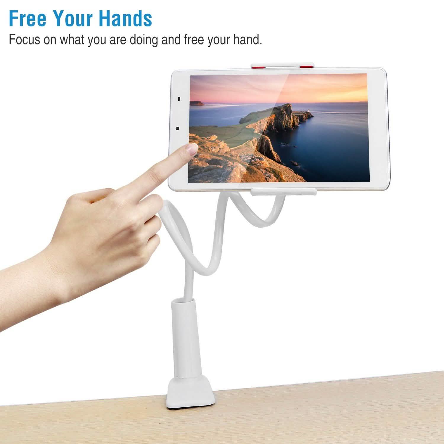 Support de bras flexible pour tablette avec pince rotative à 360°