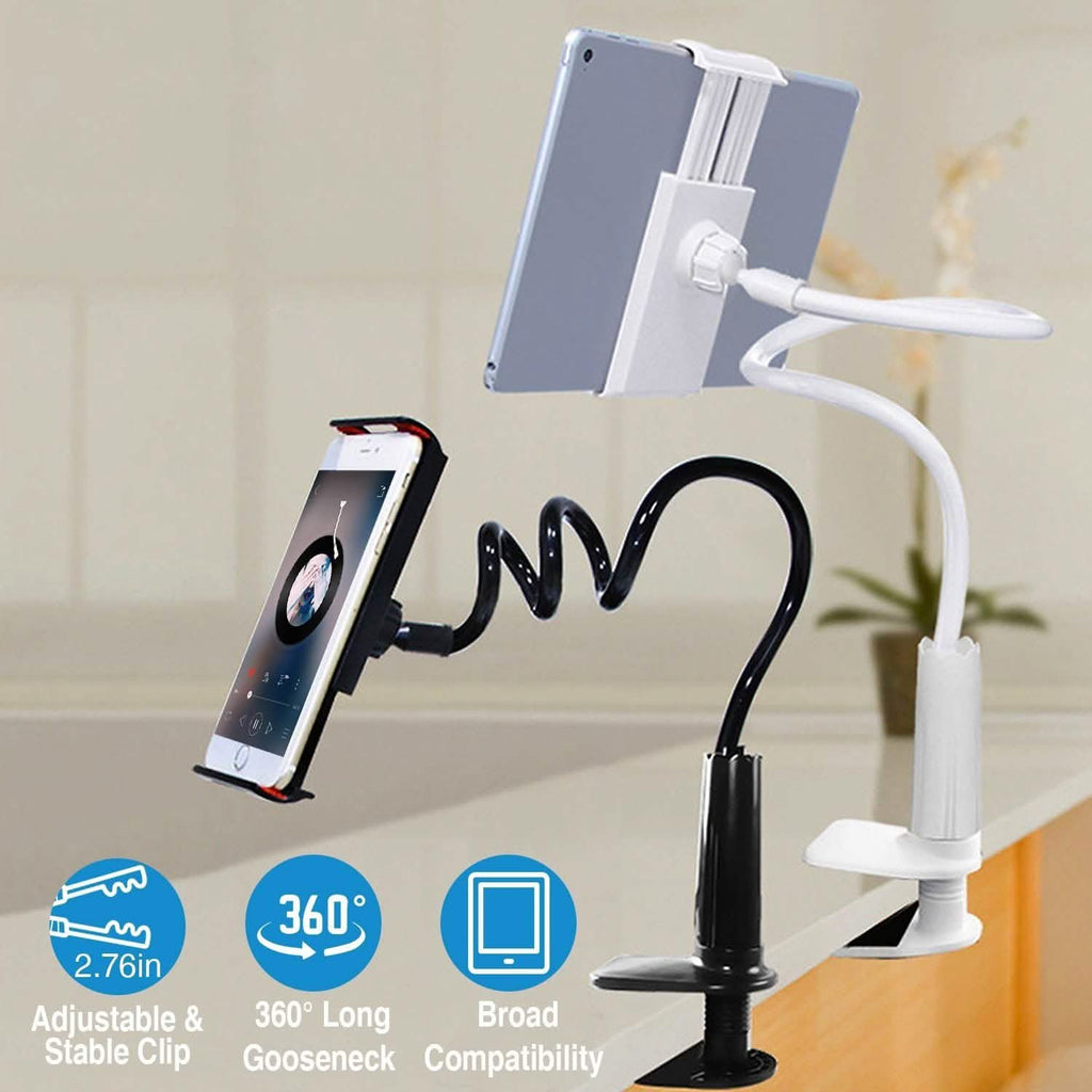Support de bras flexible pour tablette avec pince rotative à 360°