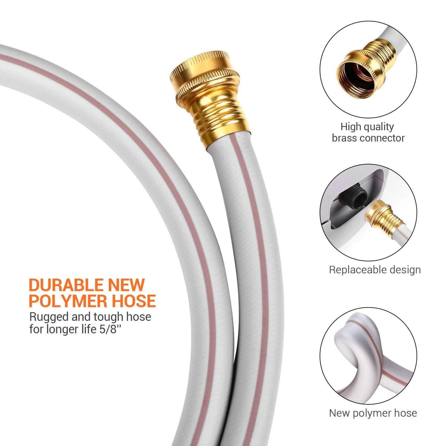 Dévidoir de tuyau d'arrosage rétractable TACKLIFE 25+2,5 m 16 mm Fixation murale