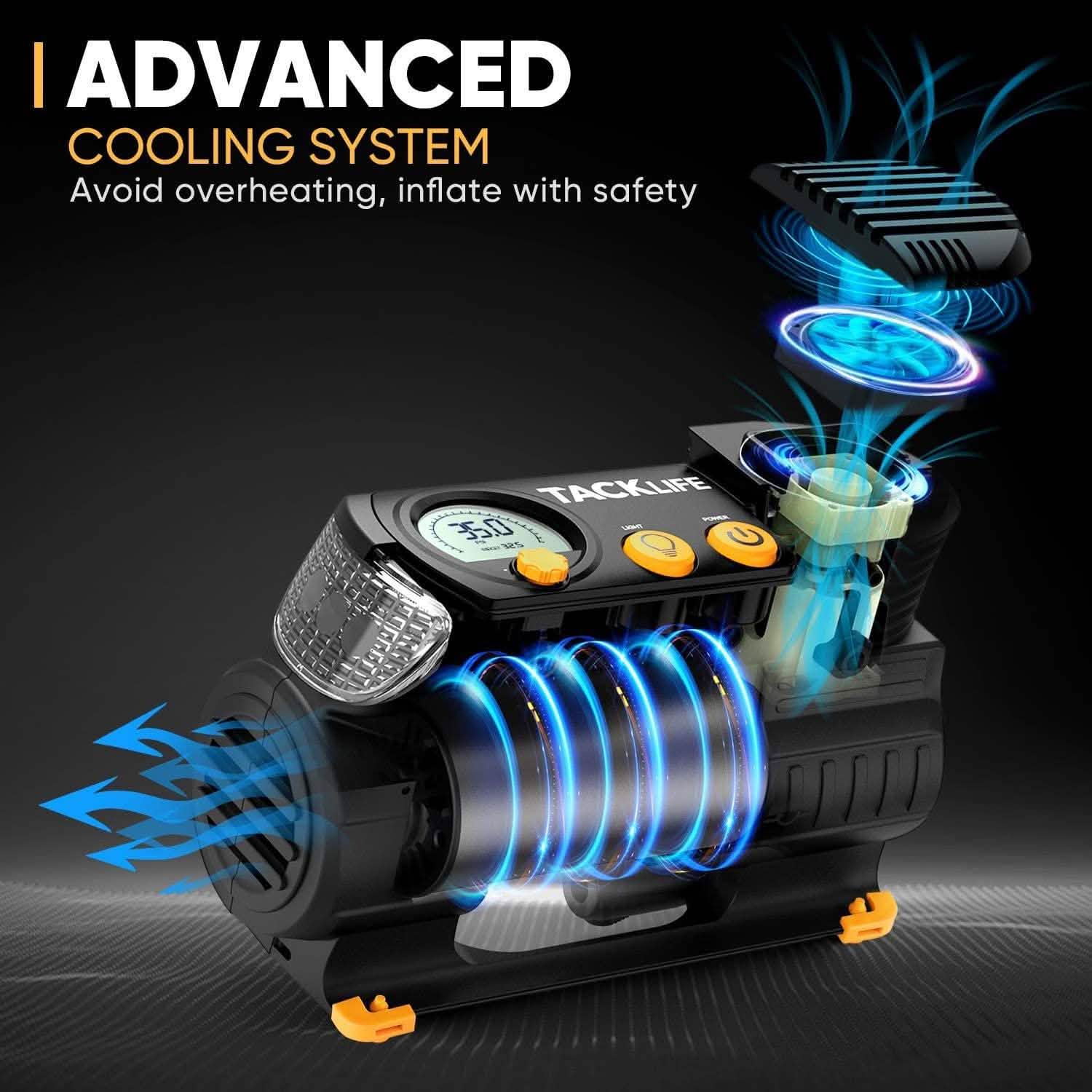 Compresseur d'air portable numérique 12 V CC Tacklife M2