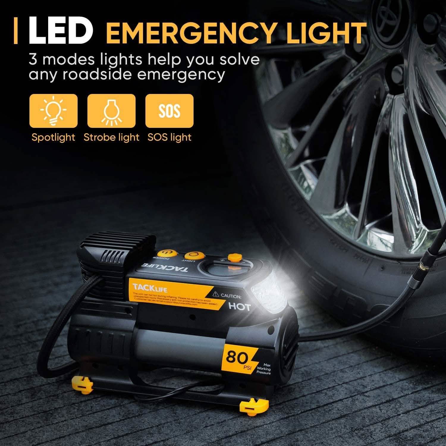 Compresseur d'air portable numérique 12 V CC Tacklife M2