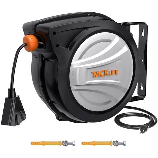Tacklife Rallonge Rétractable, Enrouleur de Câble de 19,8 m + 1,4 m
