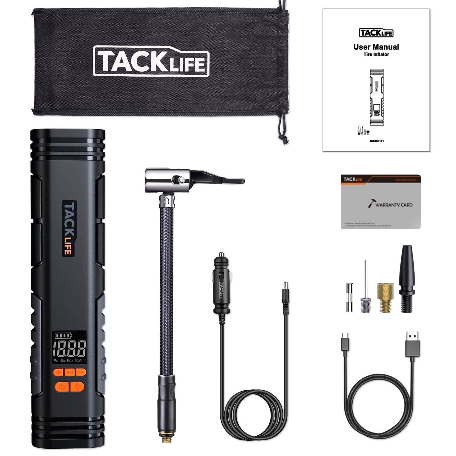 Compresseur portable sans fil rechargeable Tacklife X1