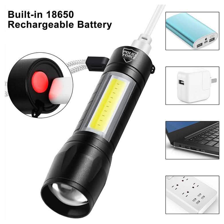 Mini lampe de poche tactique XPE COB