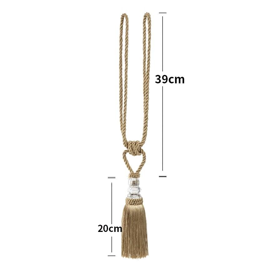 Embrasse de Rideau à Pendentif Boule de Cristal Perles Accroche Rideau Accroches-Rideaux Embrasses de Rideau pour Rideaux Embrasse Rideau Macramé Attache Rideau Ruban Accroche-Rideau Magnifique Corde de Retenue pour Rideau
