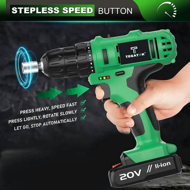 Ensemble perceuse sans fil 20V Tegatok