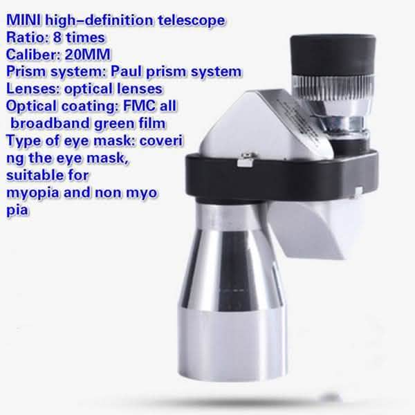 Télescope monoculaire de poche 8x20 à un seul barillet