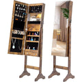 Tesmula Fashion Armoire à bijoux simple avec miroir et lumières LED