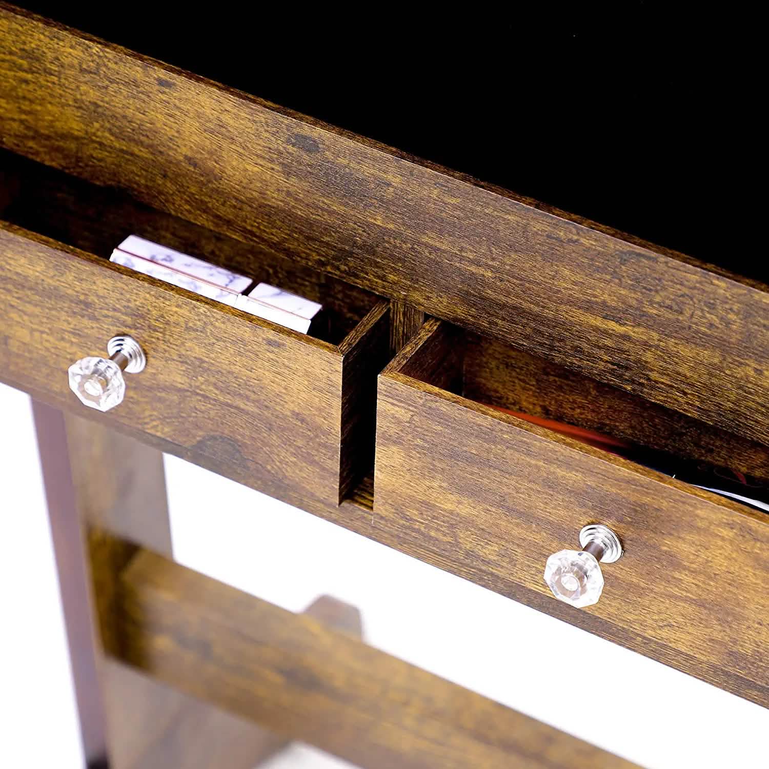 Tesmula Fashion Armoire à bijoux simple avec miroir et lumières LED