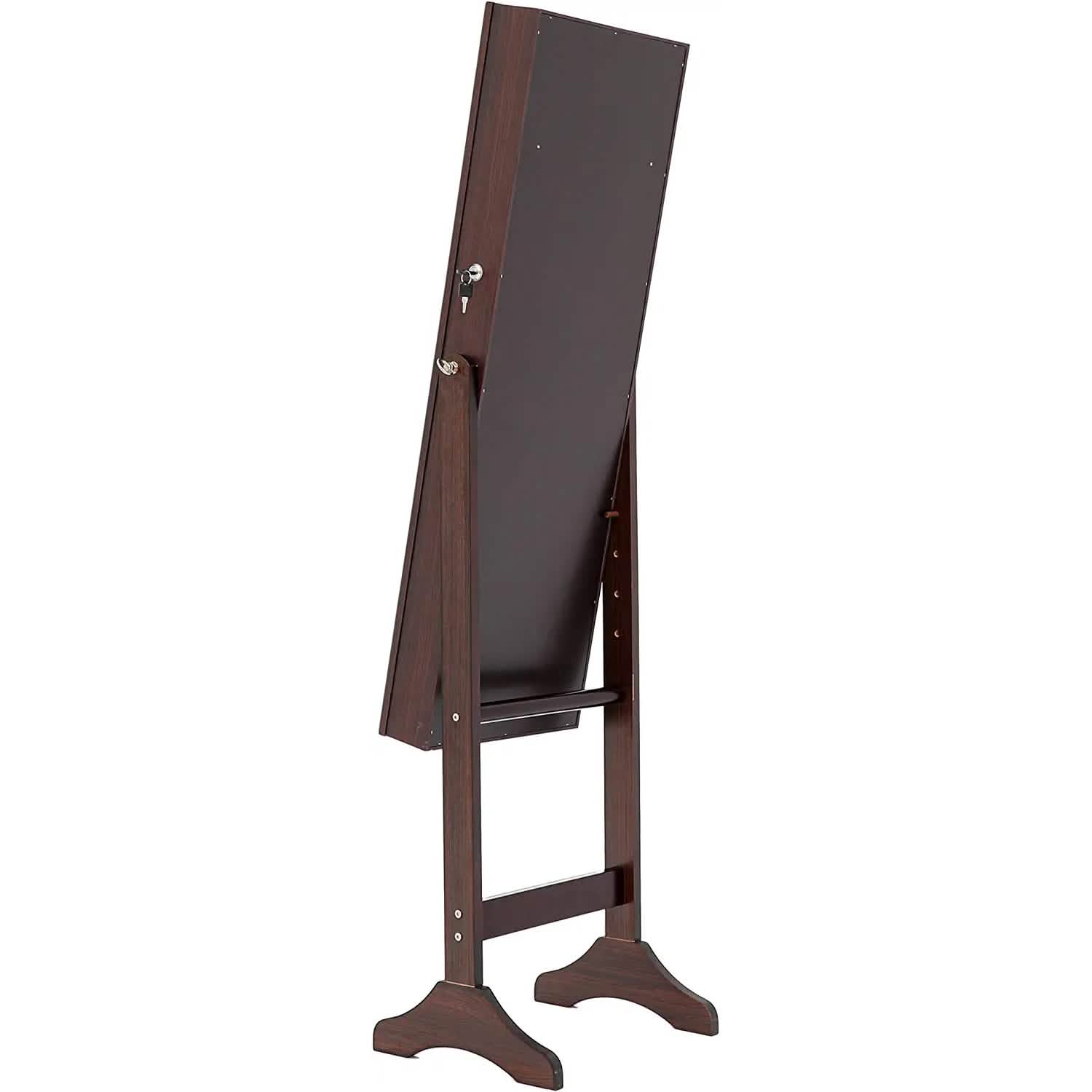 Tesmula Fashion Armoire à bijoux simple avec miroir et lumières LED