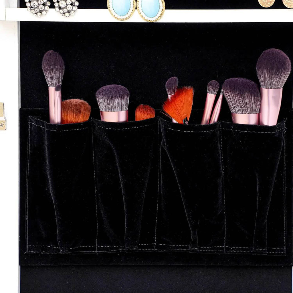 Tesmula Fashion Armoire à bijoux simple avec miroir et lumières LED
