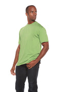 Liquidation T-shirt homme en bambou à manches courtes avec surpiqûres contrastantes