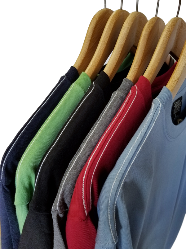 Liquidation T-shirt homme en bambou à manches courtes avec surpiqûres contrastantes