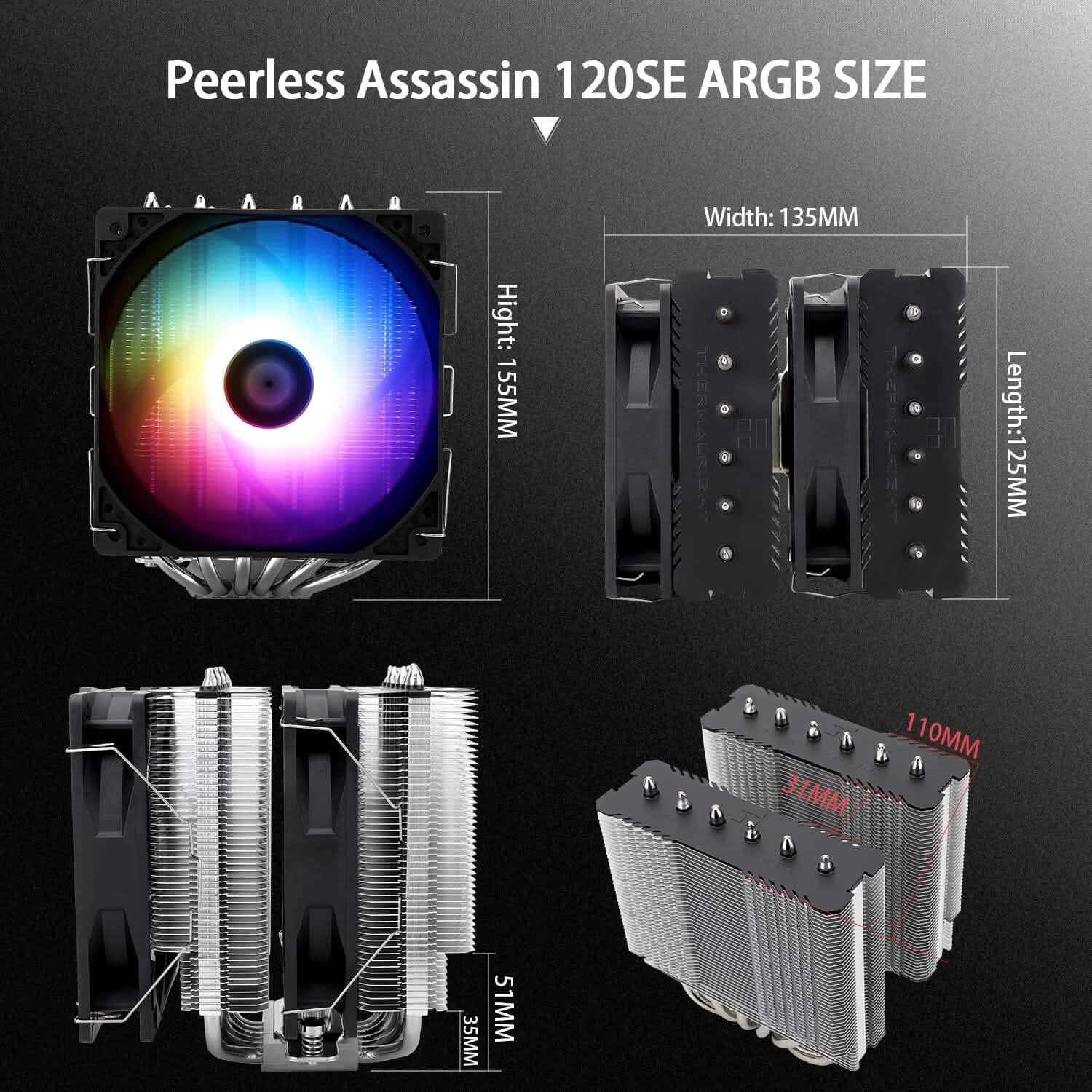 Refroidisseur d'air CPU Thermalright Peerless Assassin 120 SE ARGB (Reconditionné)