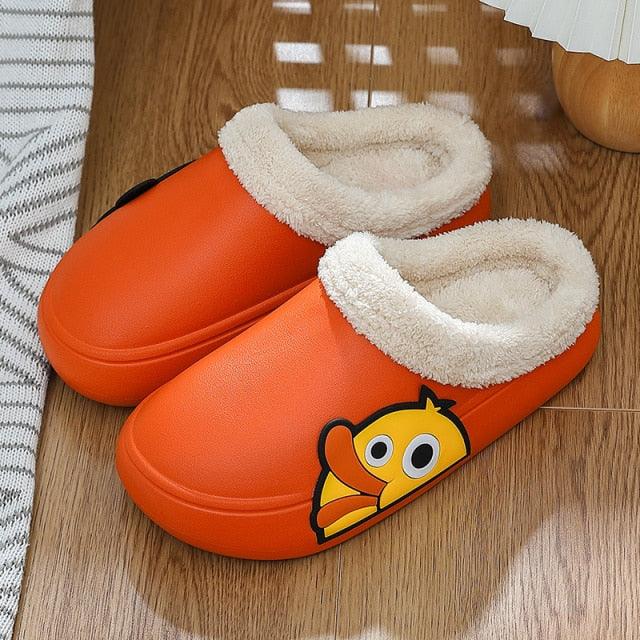 Pantoufles d'intérieur épaisses à plateforme pour femmes en hiver, imperméables, antidérapantes, en caoutchouc, chaudes, en fourrure et coton, confortables, à mémoire de forme, fermées, mélange de laine et coton.