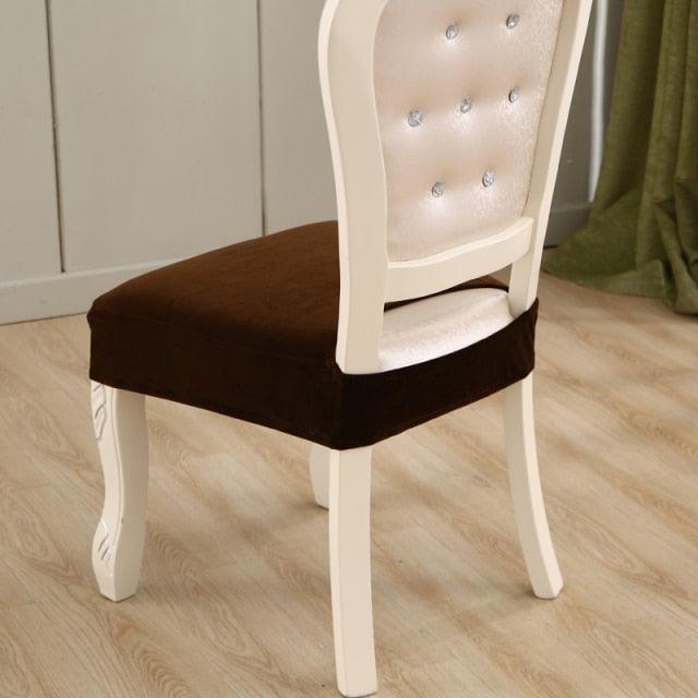 Housses de siège épaisses en velours pour chaises de salle à manger, housses de protection élastiques et extensibles pour chaises, housses de coussin de chaise extensibles, protection de meubles.