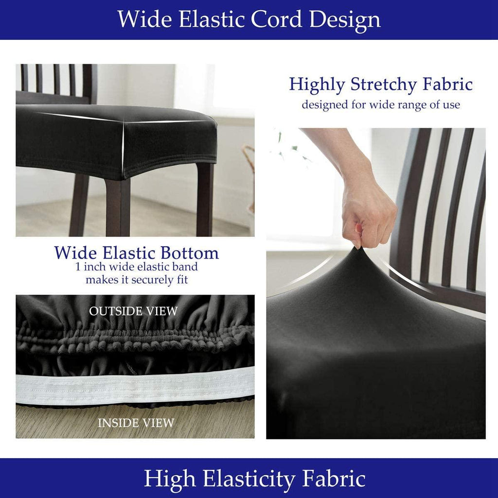 Housses de siège épaisses en velours pour chaises de salle à manger, housses de protection élastiques et extensibles pour chaises, housses de coussin de chaise extensibles, protection de meubles.
