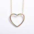 Collier Cœur Ouvert Fin Arc-en-ciel