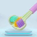 Brosse à dents à trois côtés à brins souples
