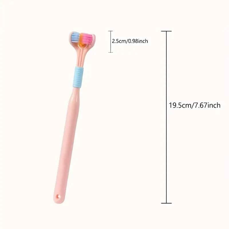 Brosse à dents à trois côtés à brins souples