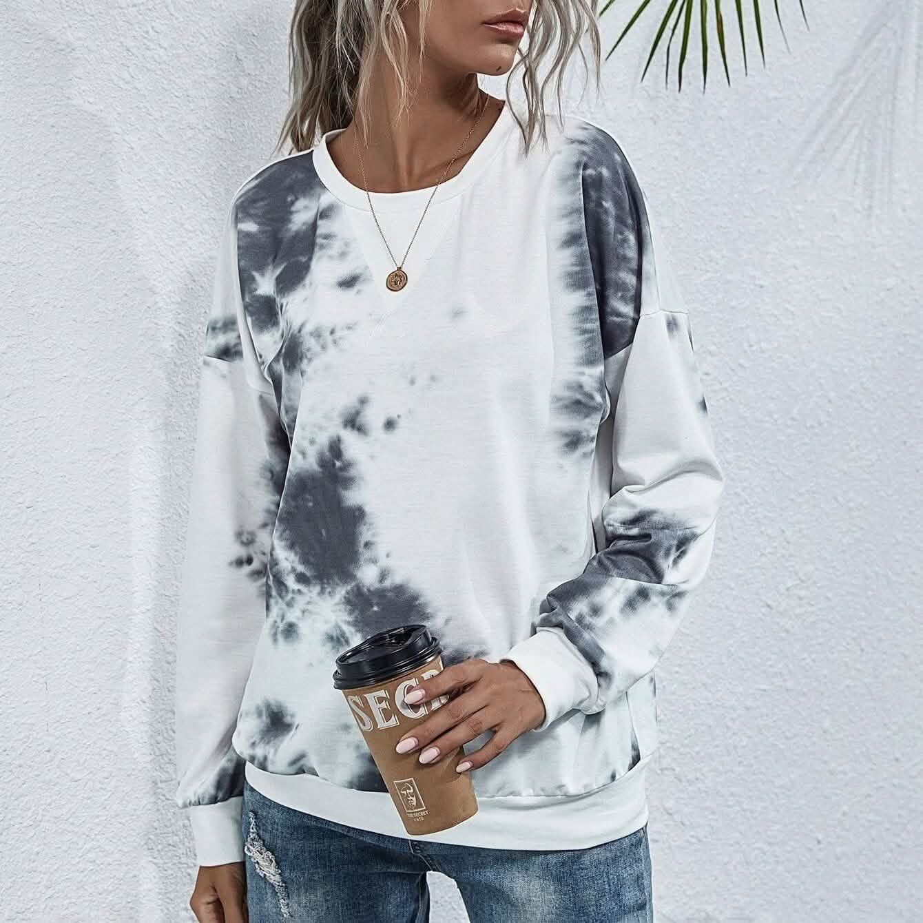 Sweat-shirt ras du cou tie-dye