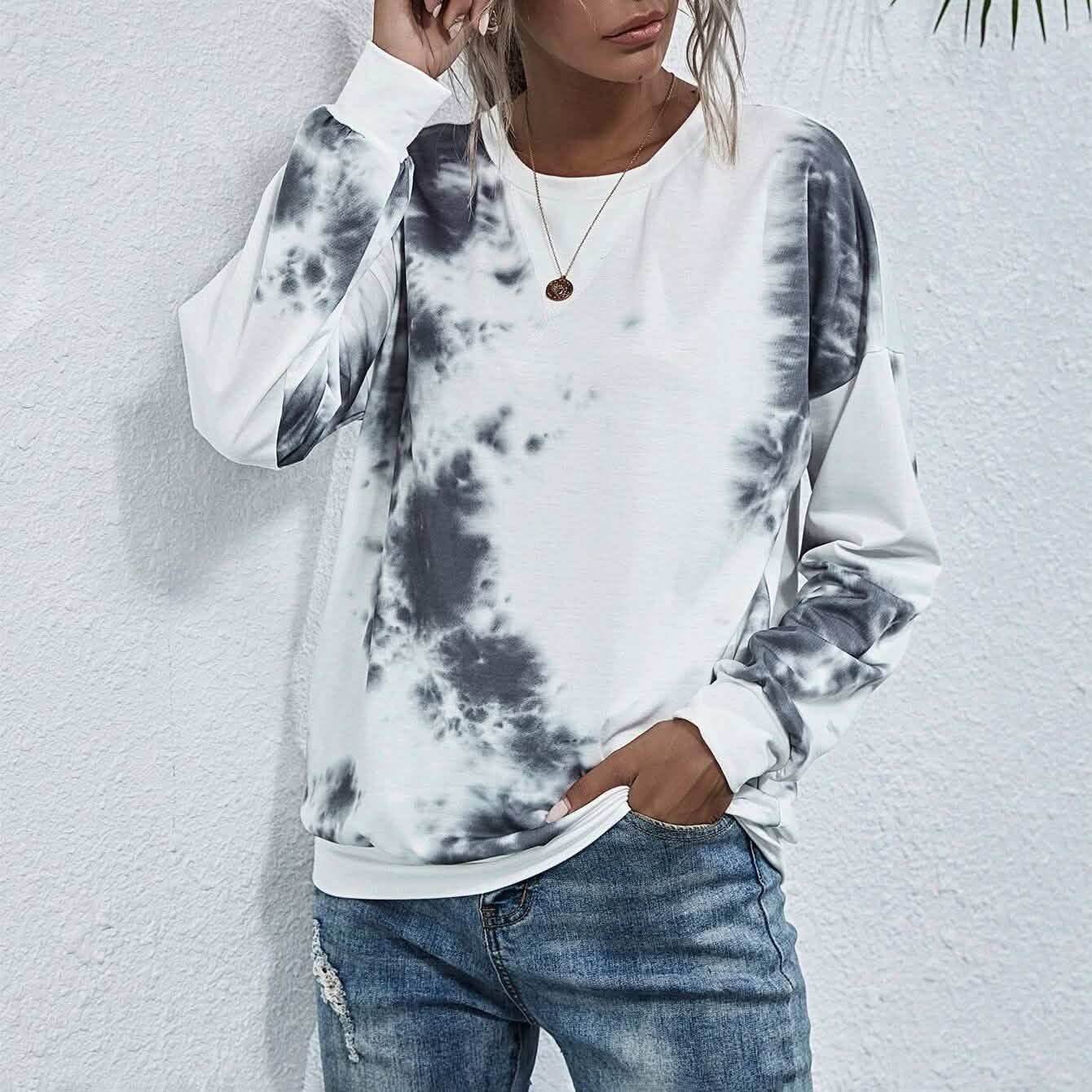 Sweat-shirt ras du cou tie-dye