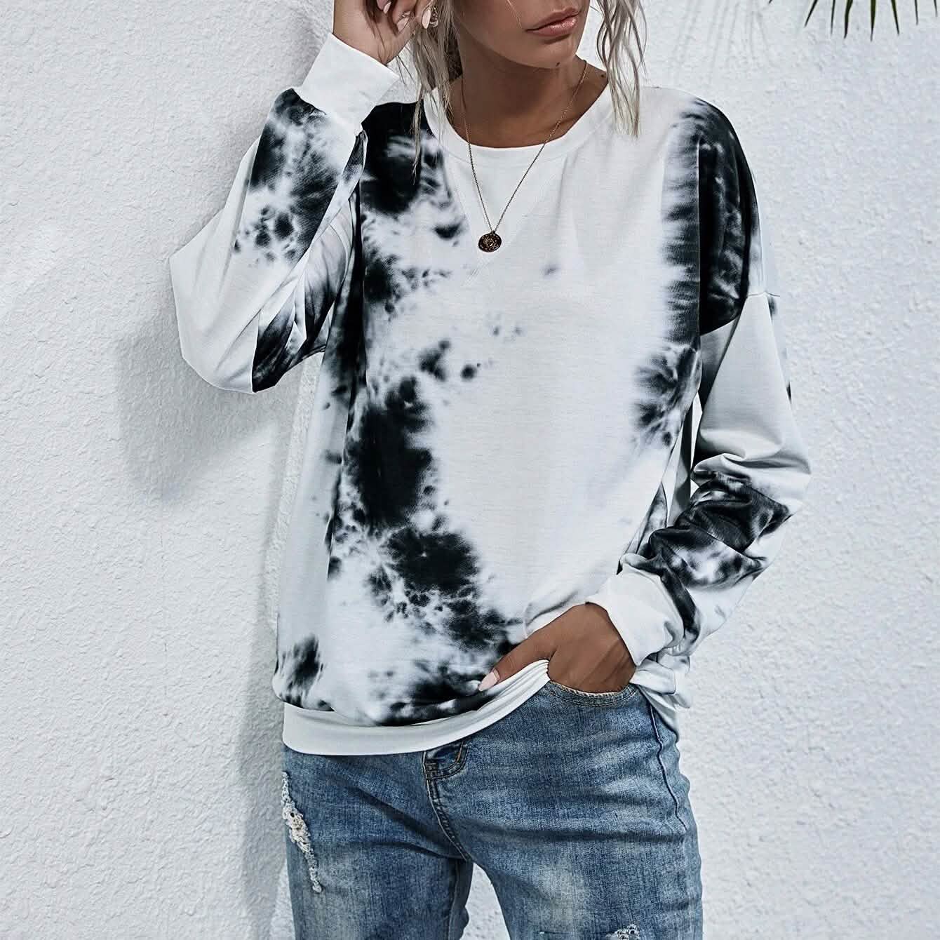 Sweat-shirt ras du cou tie-dye