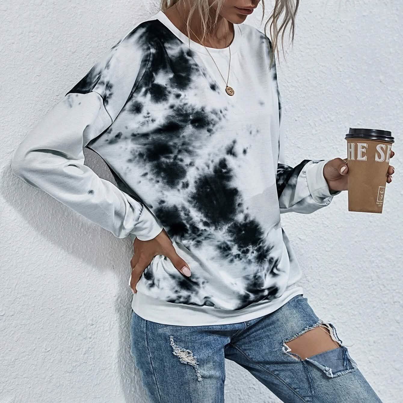 Sweat-shirt ras du cou tie-dye
