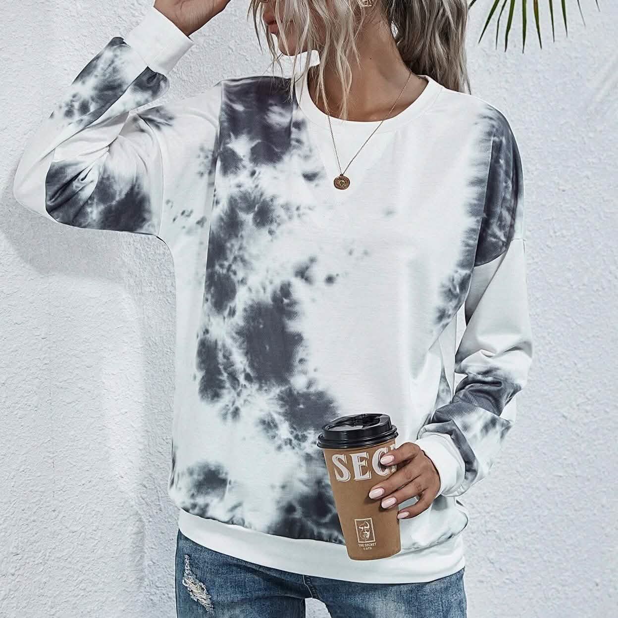 Sweat-shirt ras du cou tie-dye