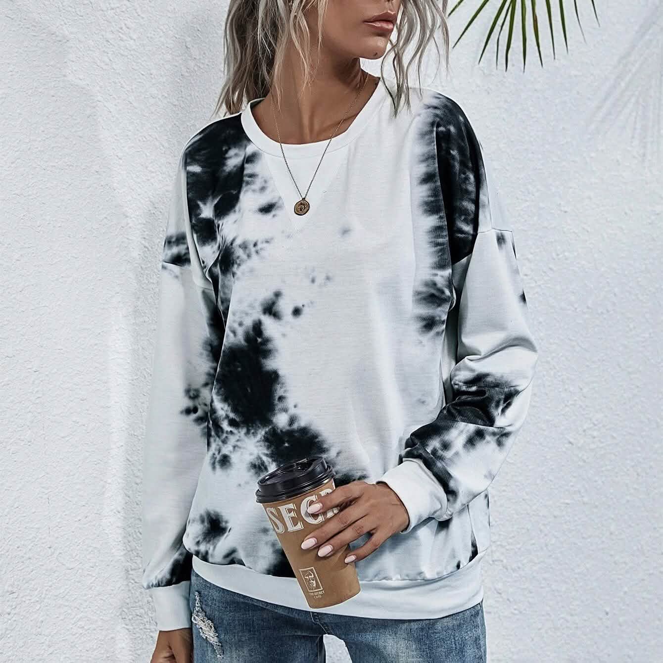 Sweat-shirt ras du cou tie-dye