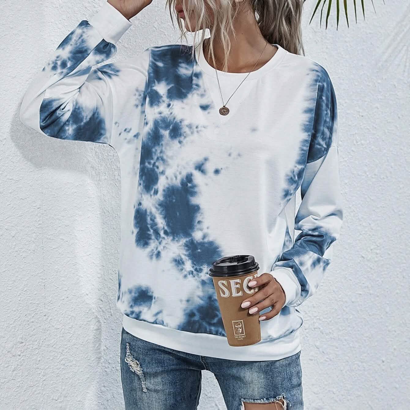 Sweat-shirt ras du cou tie-dye