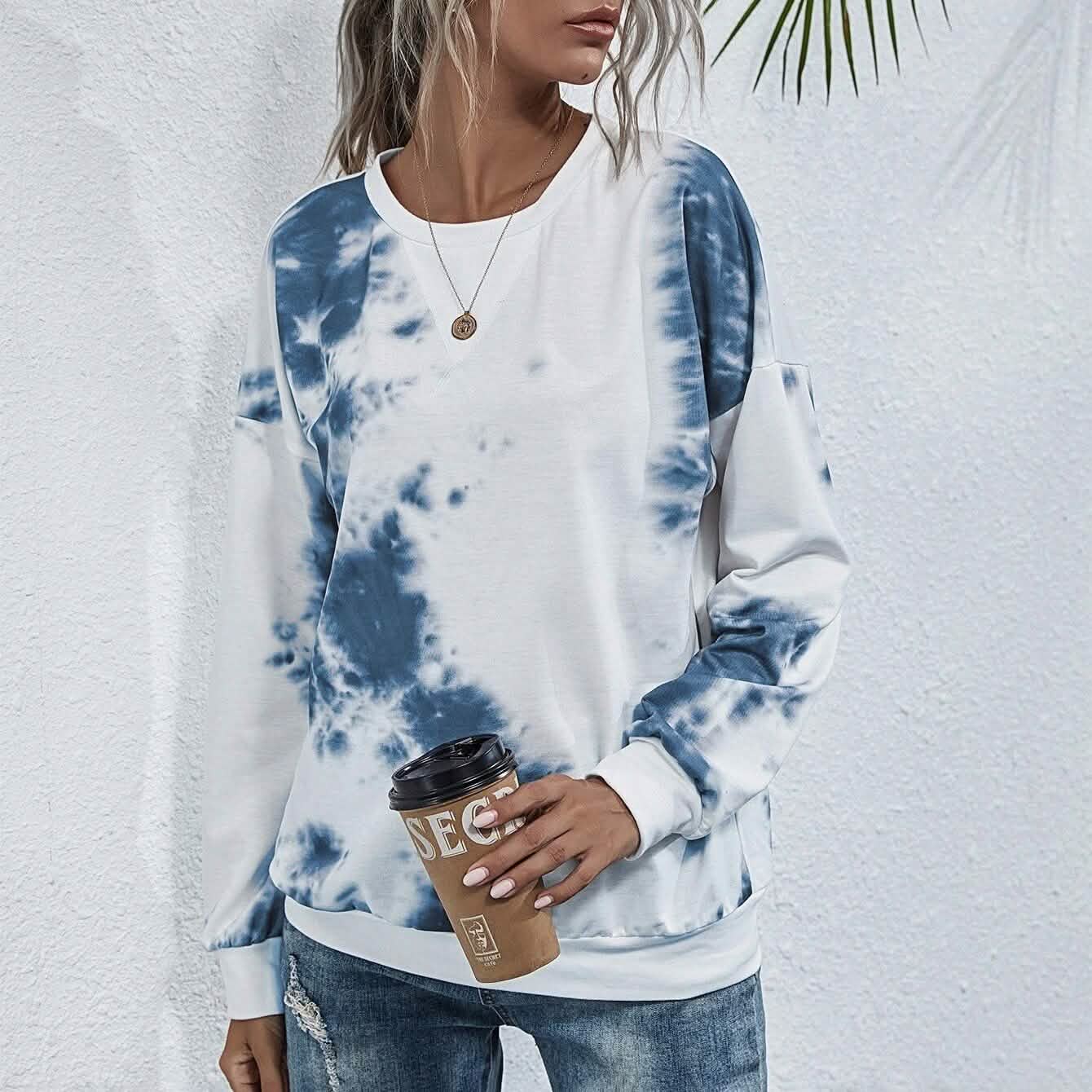 Sweat-shirt ras du cou tie-dye