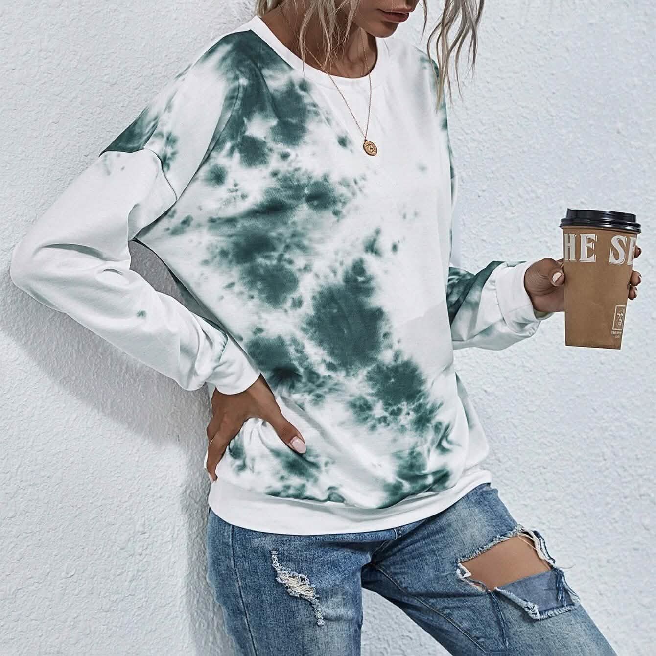 Sweat-shirt ras du cou tie-dye