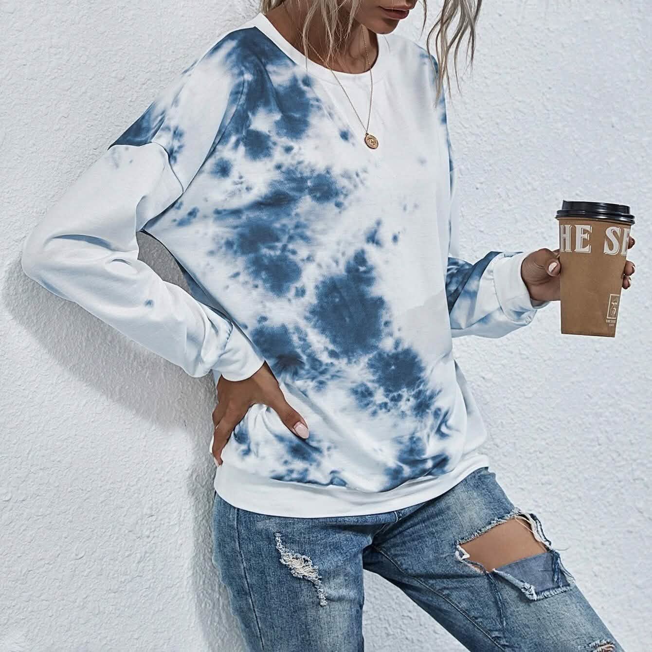 Sweat-shirt ras du cou tie-dye