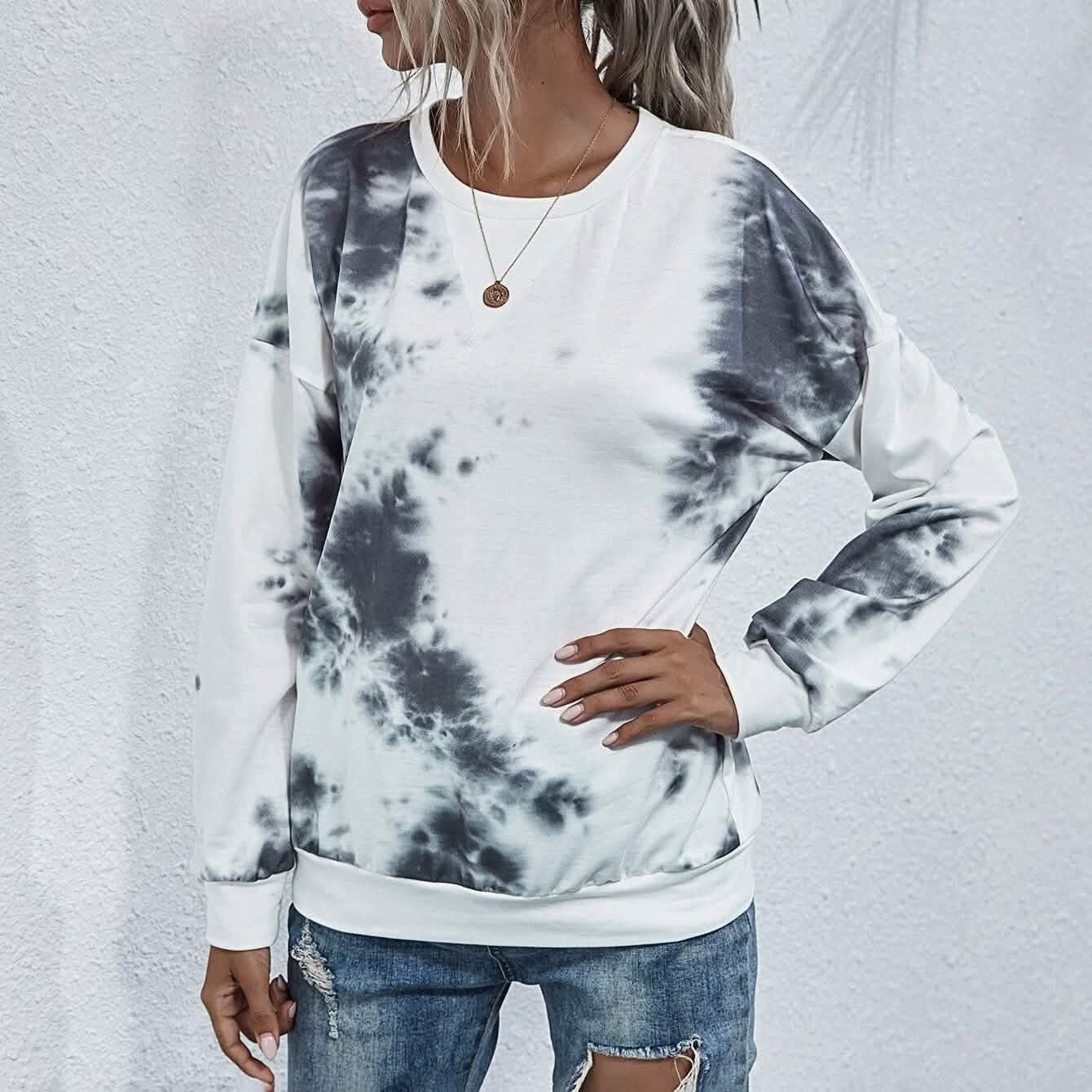 Sweat-shirt ras du cou tie-dye