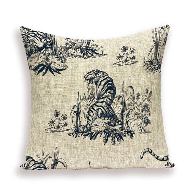 Housse de coussin Tigre, décorations d'automne Jungle, housses de coussin imprimées léopard, housses de coussin décoratives d'animaux, housses de coussin douces pour chambre, canapé, lit, linge de lit, 45 x 45 cm