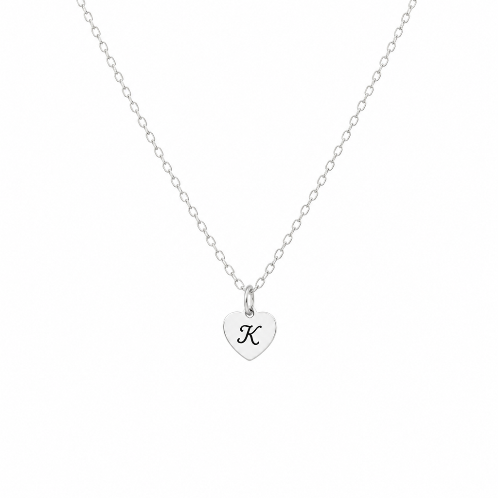 Collier en argent sterling personnalisé pour petite fille d'honneur avec pendentif cœur et fleur