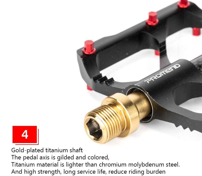 Pédale de vélo en titane Axe en titane Pédale de vélo en tube de carbone Pédale 3 Palin VTT Pédale de route Pédales de plate-forme de vélo Pédale de vélo Axe en titane Tube de carbone Pédale de vélo Pédale de VTT Pédale de route