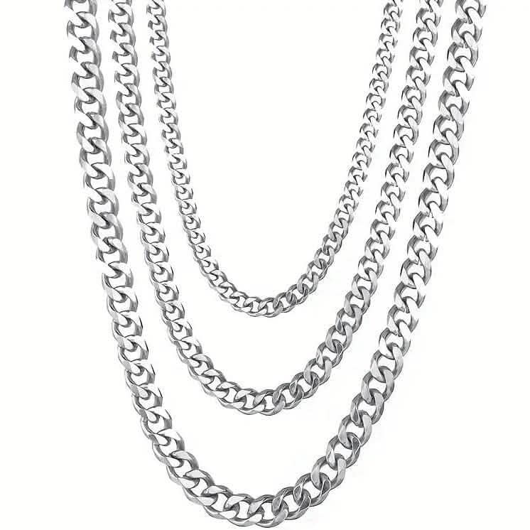 Collier tendance en acier inoxydable titane, chaîne cubaine avec fermoir mousqueton