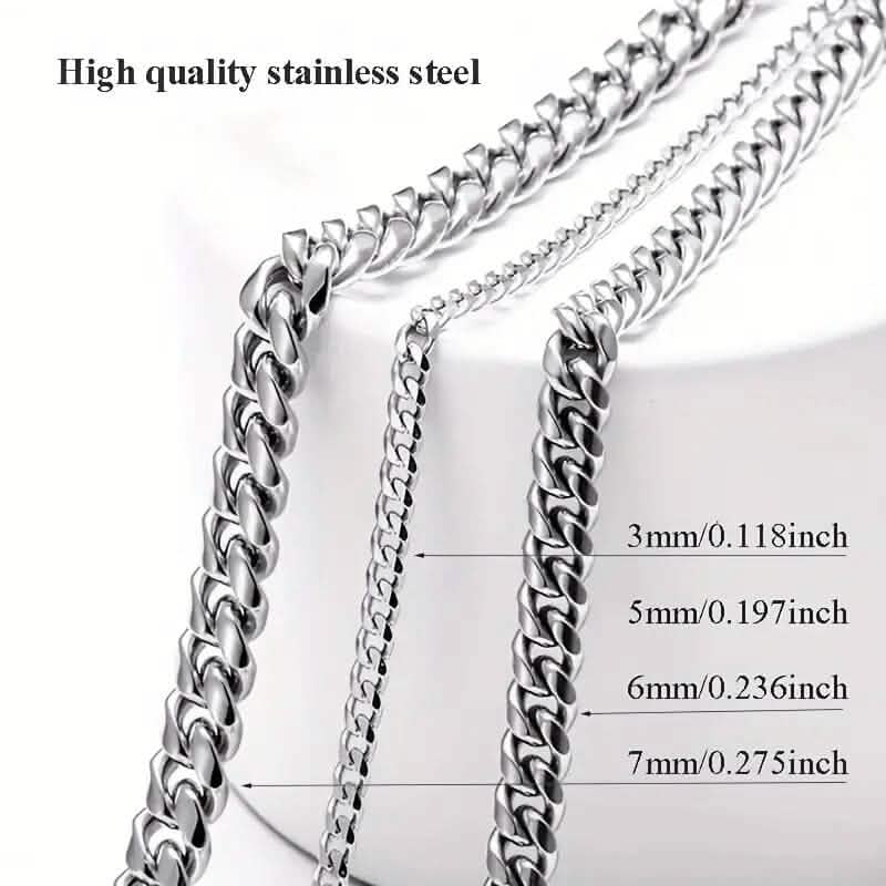 Collier tendance en acier inoxydable titane, chaîne cubaine avec fermoir mousqueton