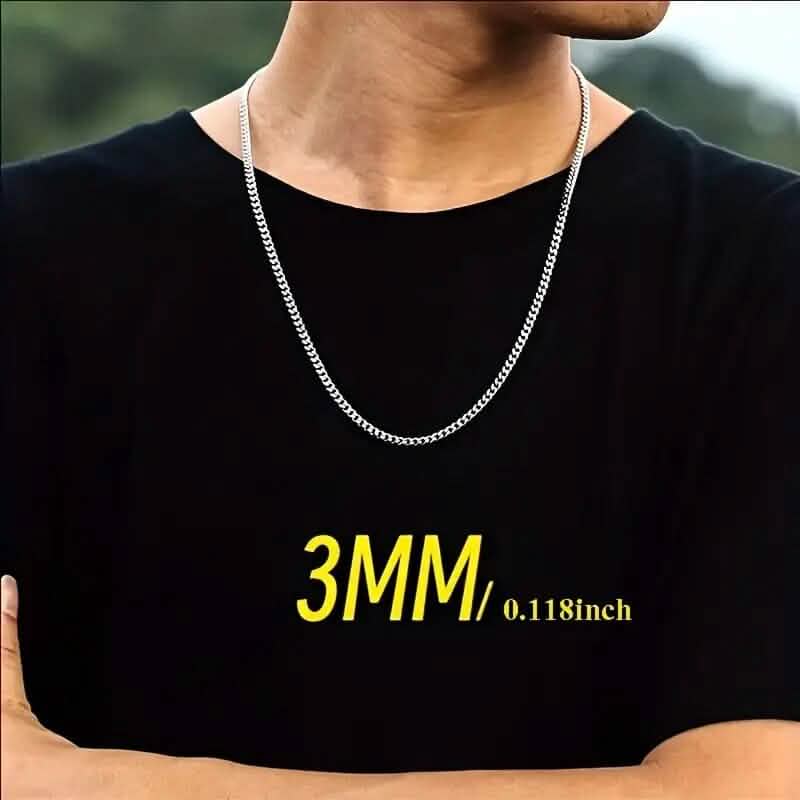 Collier tendance en acier inoxydable titane, chaîne cubaine avec fermoir mousqueton