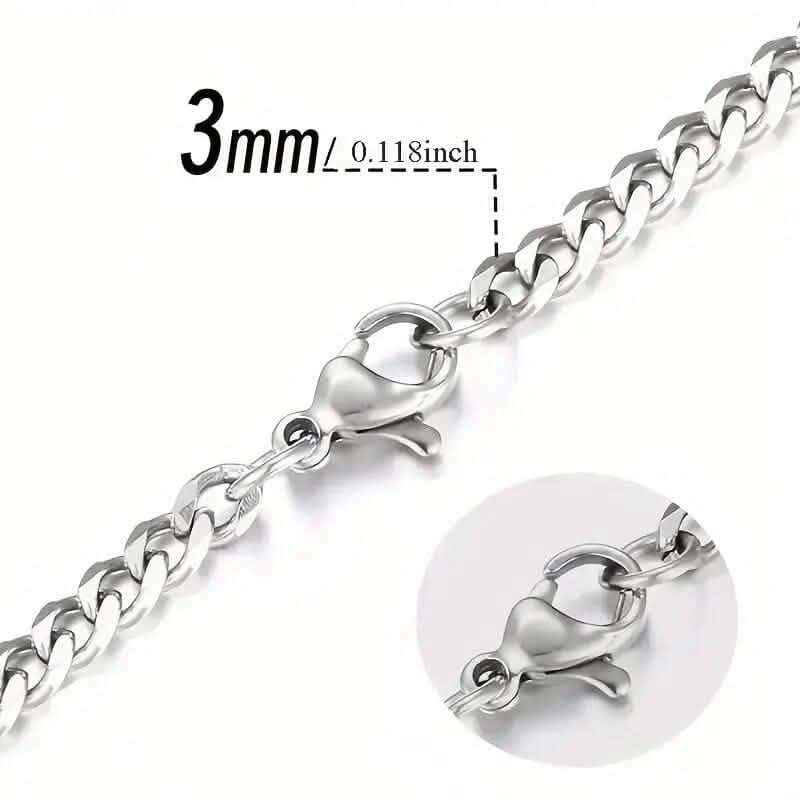 Collier tendance en acier inoxydable titane, chaîne cubaine avec fermoir mousqueton