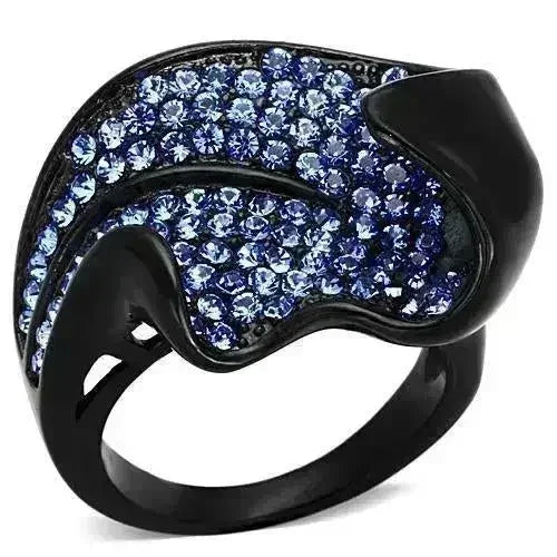 TK1362 - Bague en acier inoxydable avec placage ionique (IP Black) de qualité supérieure
